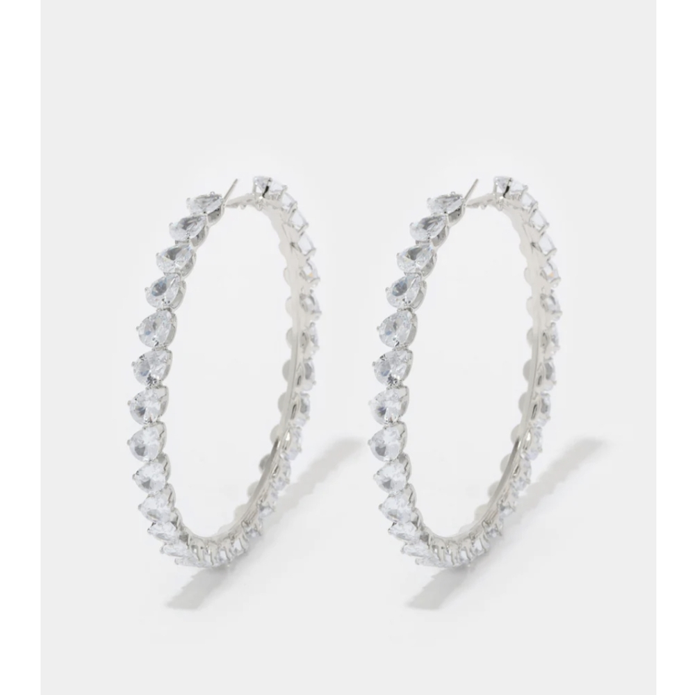 House of Eleven faux diamond hoop earrings brand new, packaged. Never been worn.